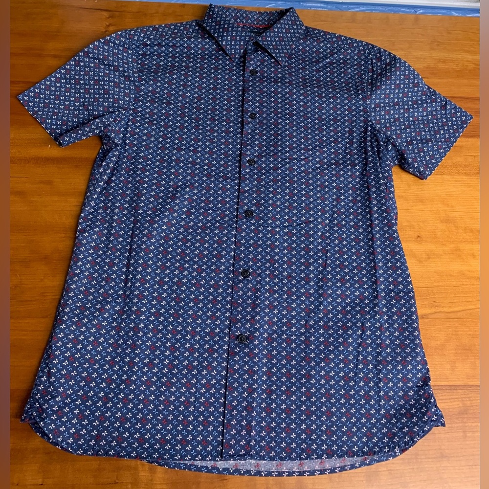 Perry Ellis Stretch Mens Short Sleeve Shirt Sz S